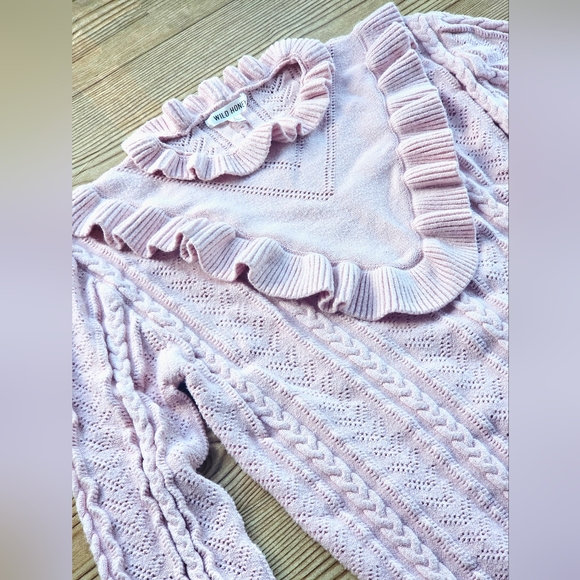 Wild Honey Pink Ruffled Women's Sweater - Picture 2 of 9